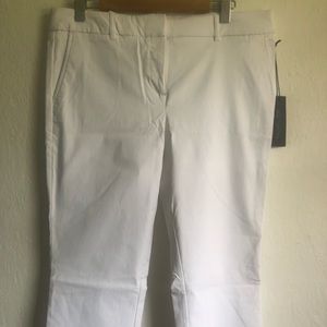 New Sz 14 White Stretch Capri Pants Rachel Zoe
